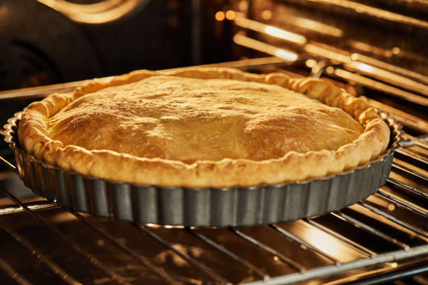 istock Finished chard pie in the oven after baking. Step by step recipe 1326205119
