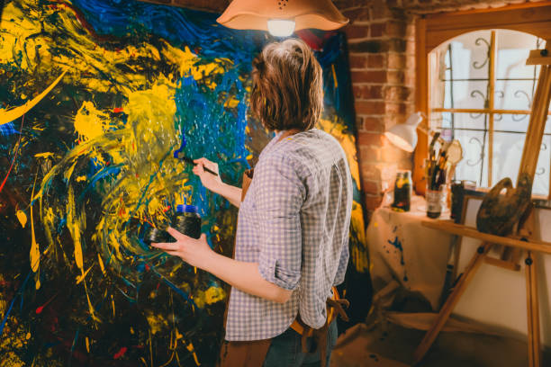 istock Artist painting abstract picture 1326207369