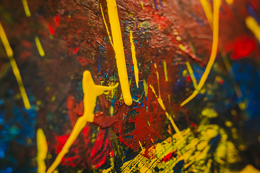 Close up of artwork with mixed colours