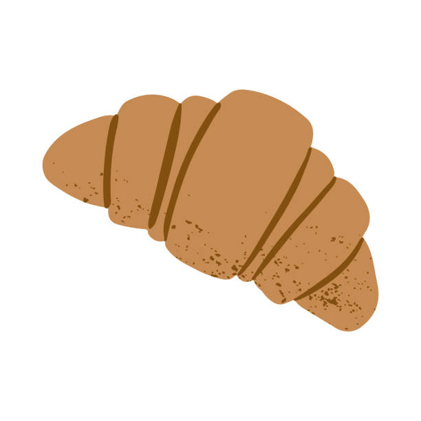 illustrazioni stock, clip art, cartoni animati e icone di tendenza di icona del dessert di pasticceria croissant elemento caffè per panetteria o illustrazione vettoriale di design alimentare. - croissant