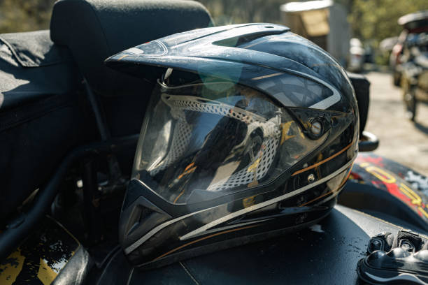 istock Protective helmet for motor sport on ATV machine 1326218899