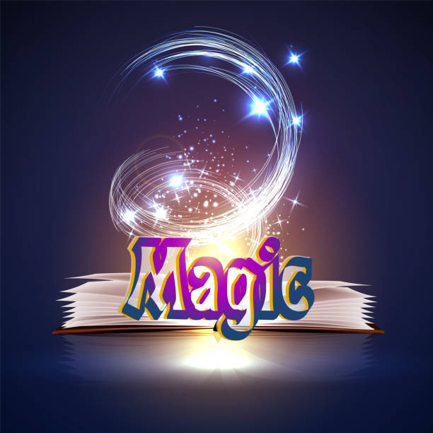 ilustrações, clipart, desenhos animados e ícones de livro de magia aberto - book open magic bible