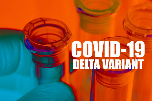 Delta Variant concept with test tube Covid-19 Delta Variant concept with test tube b117 covid 19 variant photos stock pictures, royalty-free photos & images