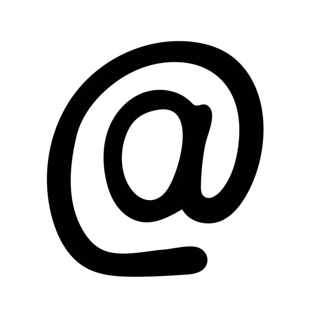 Doodle email address icon web button. Vector illustration. Simple sign icon design Doodle email address icon web button. Vector illustration. Simple sign icon design. Hand drawn hypertext stock illustrations