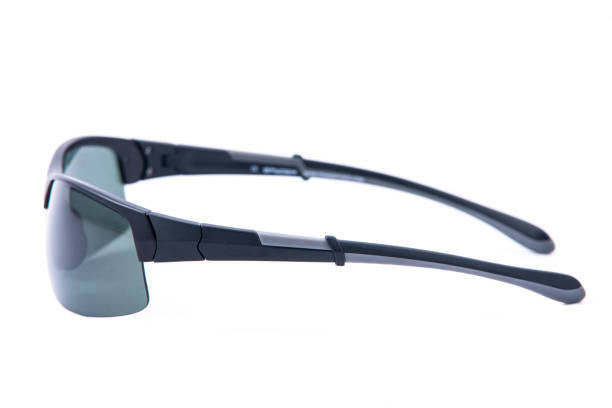 istock Side view. Fashion sunglasses black frames on white background. 1326222319