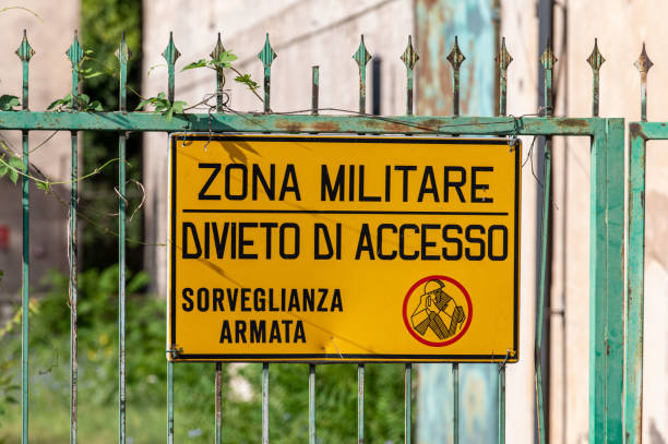istock military sign prohibiting entry into the area 1326227229