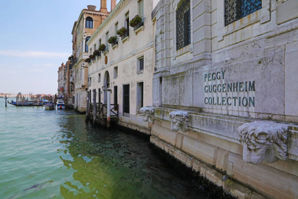 The Canal Grande in Venice, close to Peggy Guggenheim Collection stock photo