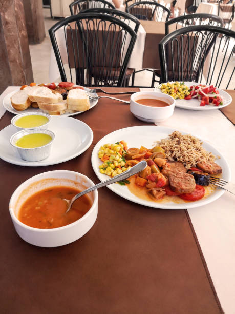 istock Casually served table for two in a Turkish hotel restaurant 1326229991