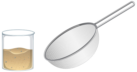 Sifting Example Sifting Sand Experiment With Sand And Colander Stock Illustration ...