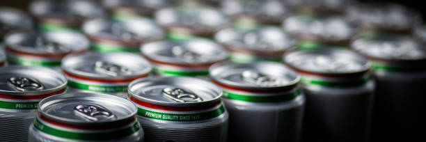 istock Closeup aluminum drink can on the background 1326231128