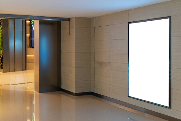 istock empty billboard in modern public corridor for copy space and mockup. 1326234518