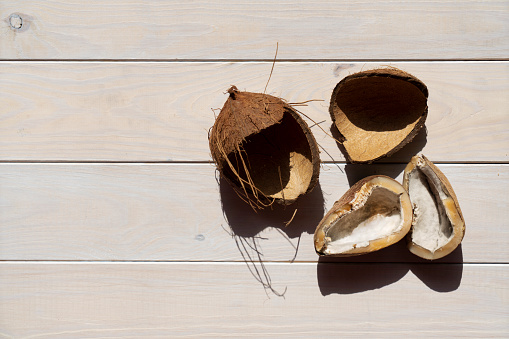 Coconut on wooden