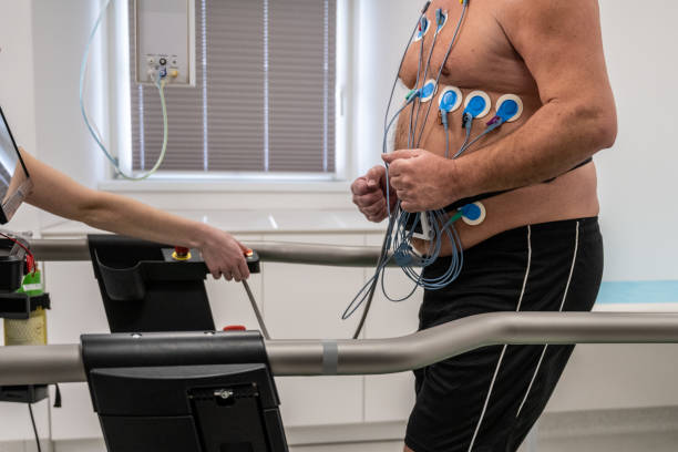istock Mature man running on a treadmill and taking a cardio stress test 1326240098
