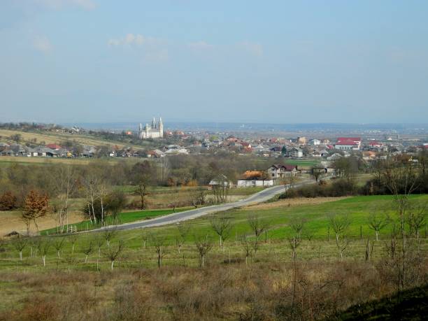 Farcasa village in Maramures county - spring landscape