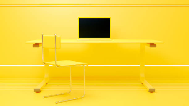 istock Laptop on desk made of glass. 1326242908