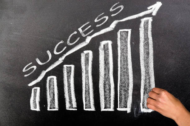 istock Business success with growing, rising chart 1326244225
