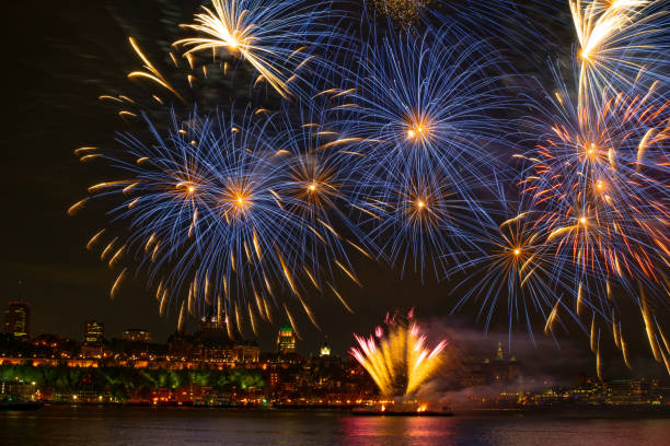 istock Fireworks Over the City and River 1326246445