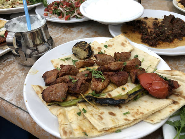istock Fried lamb meat on pita bread 1326246619