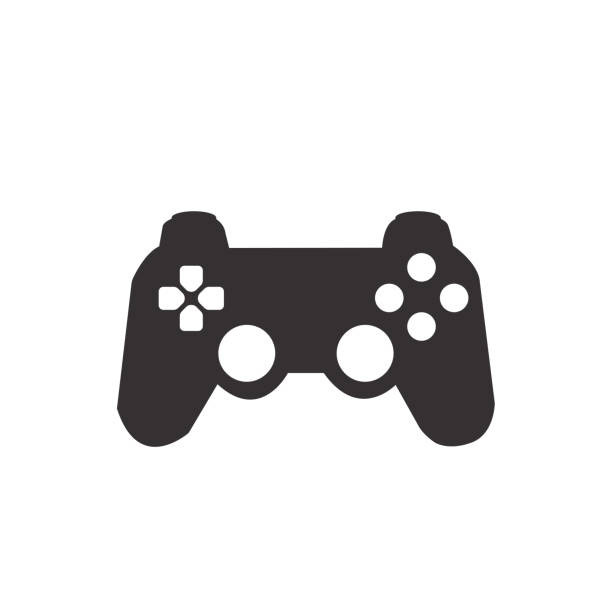 ikona gamepada, ilustracja wektorowa joysticka, kontroler gier wideo - video game gamepad black isolated on white stock illustrations