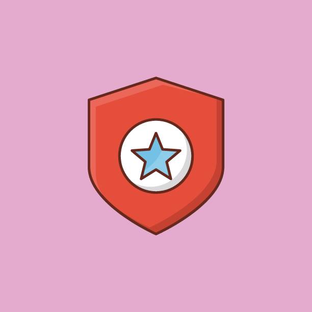 sheld shield vector flat color icon sheld stock illustrations