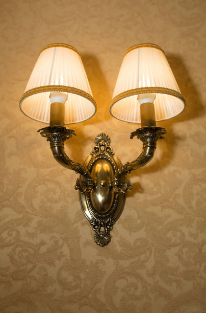 istock Vintage copper lamp in a room 1326254005