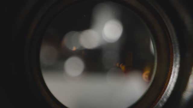 POV Shot Through Retro Camera Lens