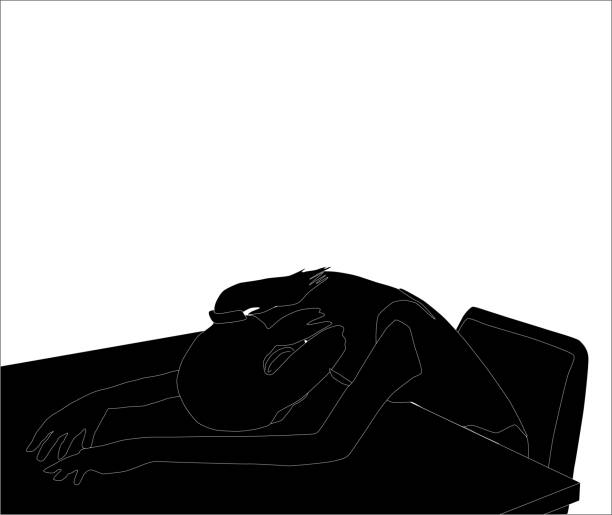 istock Silhouette of a woman weakening on a desk 1326257055