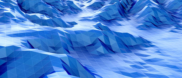 istock Abstract Background Creative idea. futuristic Origami Low poly and Mountain Concept on Dark Blue. banner ,game,work,website,digital -3d Rendering 1326260719