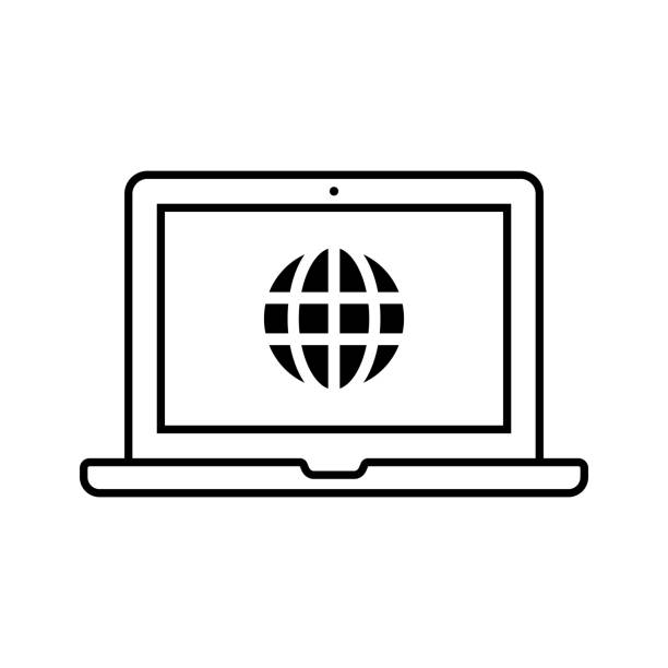 지구, 국제, 인터넷, 개인용 컴퓨터 등을 위한 간단한 벡터 아이콘. - www globe internet earth stock illustrations