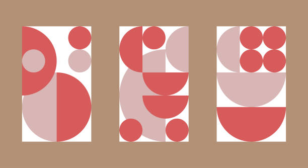 istock Set of patterns in Bauhaus style for interior posters. Swiss style background 1326267132