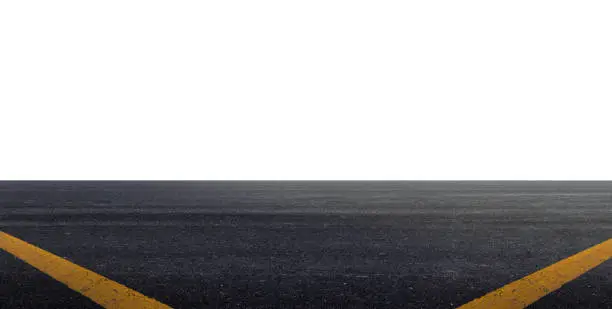 asphalt road isolated on white background