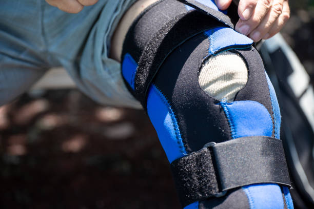 istock Protective leg bandage against injuries and sprains 1326271666