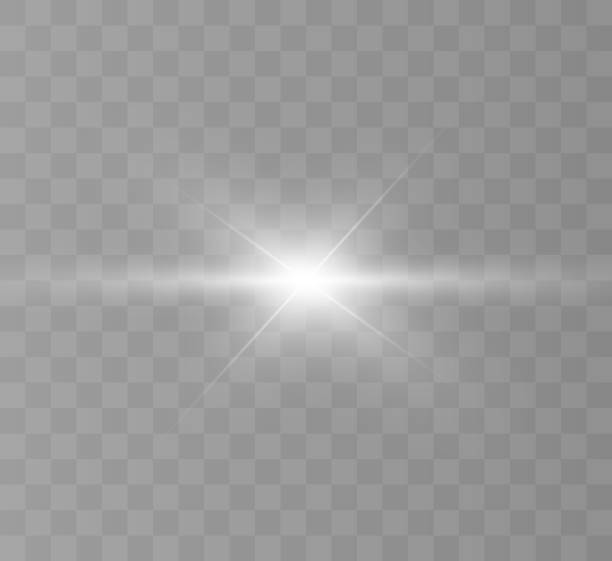 White glowing light explodes on a transparent background. Bright Star. Transparent shining sun, bright flash. Vector graphics. White glowing light explodes on a transparent background. Bright Star. Transparent shining sun, bright flash. Vector graphics. lens flare stock illustrations