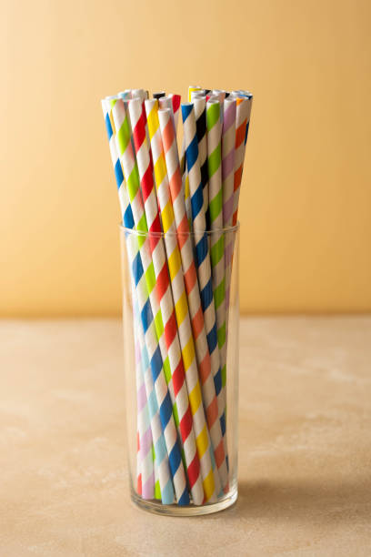 istock Biodegradable paper straws. Event and party supplies. Zero waste. 1326273332