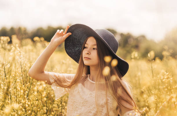 istock A young girl in a hat walks on a rapeseed field. 1326273726