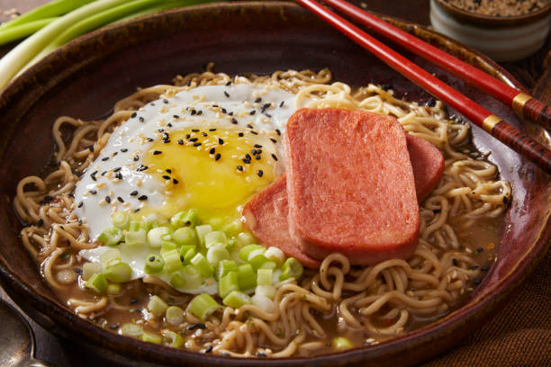 istock Japanese Style Breakfast with Fried Spiced Ham 1326275893
