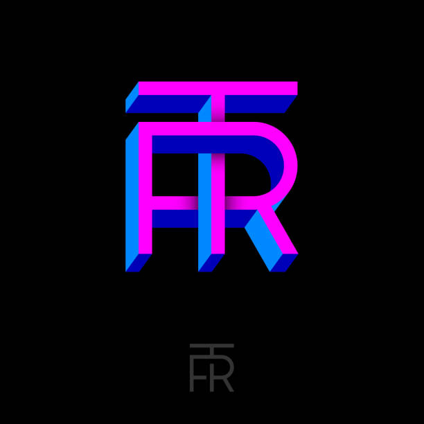 istock T and R letters. Monogram consist of volumetric letters, crossed, impossible figure. 1326277603