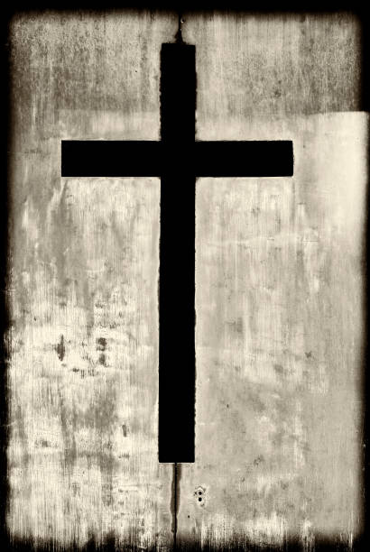 istock Rust Metallic Door crypt cemetery, cross 1326279001