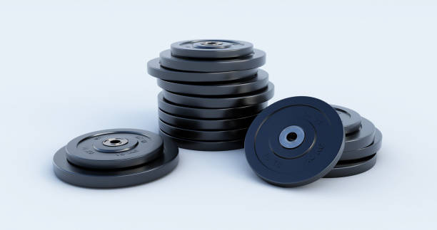istock Weight for sport isolated on white background, Gym equipment, 3D render 1326280673