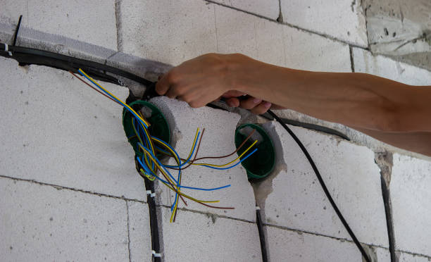 istock Electrical wiring in the house. Electric cable laying. 1326280764