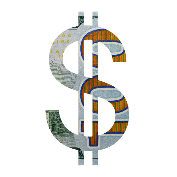 istock US Dollar Sign Icon with Real 100 Reverse Dollars Banknote Texture Isolated on White Background 1326282477