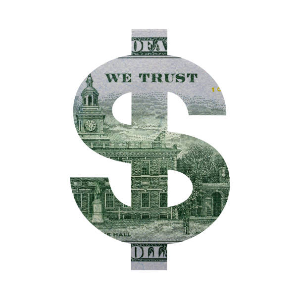 istock US Dollar Sign Icon with Real 100 Reverse Dollars Banknote Texture Isolated on White Background 1326282514