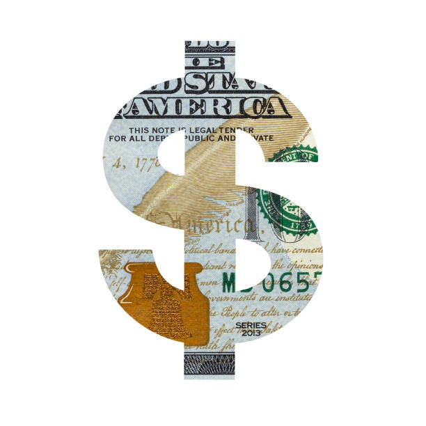 istock US Dollar Sign Icon with Real 100 Obverse Dollars Banknote Texture Isolated on White Background 1326282605