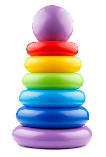 istock Colorful toy pyramid on white 1326283581