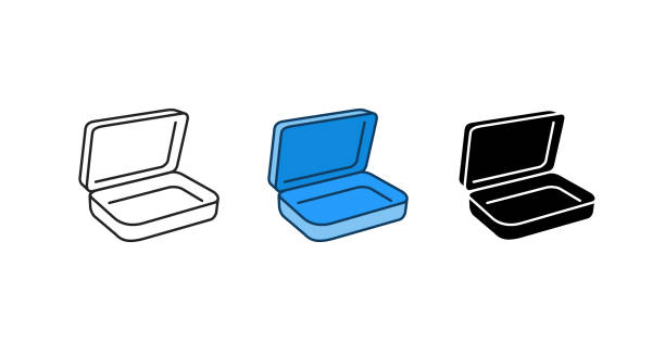 container box  icon , vector vector illustration polystyrene box stock illustrations