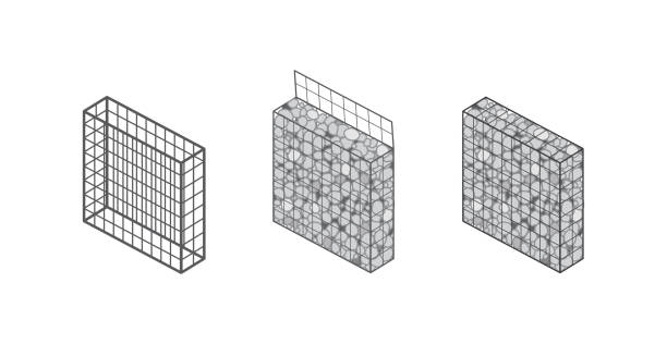 Gabion Wall Stone icon , vector vector illustration erosion control stock illustrations