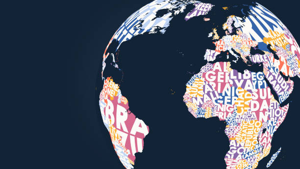 istock Color political globe map of the world, abstract Earth planet, text illustration 1326284684