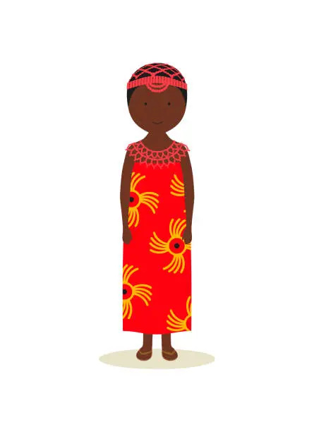 Vector illustration of Beninese traditional clothing for women