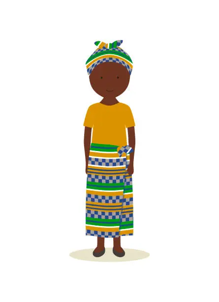 Vector illustration of Malawian traditional clothing for women