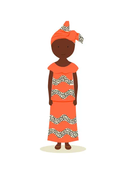 Vector illustration of Gambian traditional clothing for women